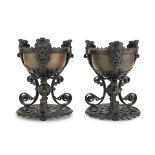 A PAIR OF IRON CUPS - RENAISSANCE STYLE - EARLY 20TH CENTURY