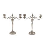 A PAIR OF SILVER CANDELABRA - PUNCH FLORENCE 1944/1968