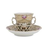 CUP WITH SAUCER TREMBLEUSE IN PORCELAIN - BERLIN 19th CENTURY