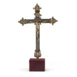 Splendid Crucifix In Silver is Bronze - Probably Papal State 17TH CENTURY