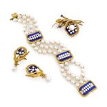 PARURE OF EARRINGS - BRACELET AND BROOCH