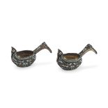 A PAIR OF SMALL SILVER KOVSCH - PUNCH MOSCOW 1908/1926