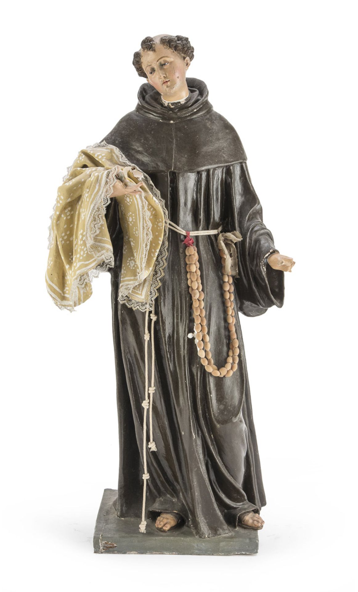 SCULPTURE OF SAINT ANTHONY IN PAPIER-MACHÉ - SOUTHERN ITALY 19TH CENTURY