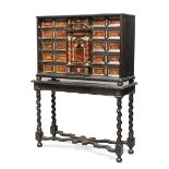 SPLENDID COIN CABINET IN EBONY AND TURTLE - SICILY 18TH CENTURY