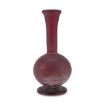 SOLID RUBY RED GLASS VASE 1960s