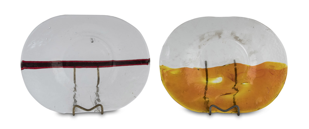 TWO AURELIANO TOSO GLASS DISHES 1970s