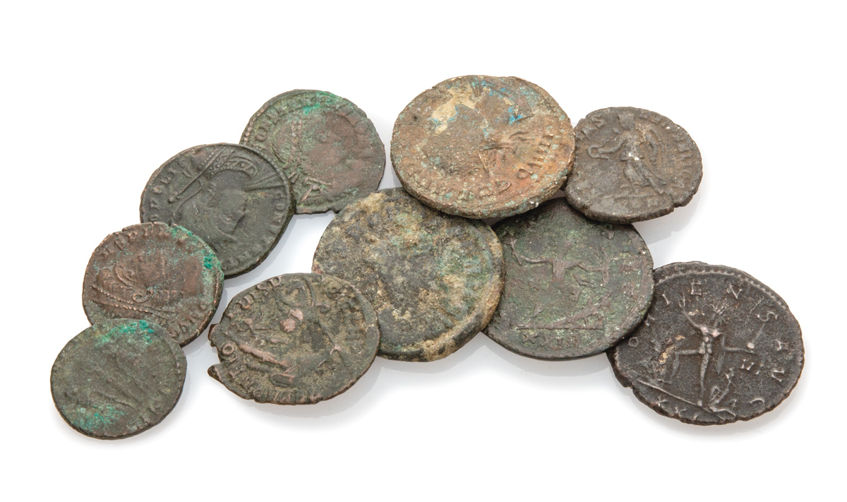 TEN BRONZE COINS ROMAN EMPIRE