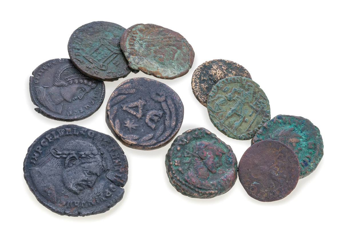 TEN BRONZE COINS ROMAN EMPIRE