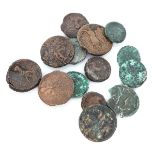 FOURTEEN BRONZE COINS GREEK WORLD