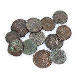 TWELVE BRONZE COINS ROMAN EMPIRE