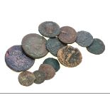 TWELVE BRONZE COINS ROMAN EMPIRE