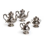 SILVER-PLATED TEA AND COFFEE SERVICE 20TH CENTURY