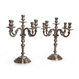 PAIR OF SILVER CANDELABRA KINGDOM OF ITALY LATE 19TH CENTURY