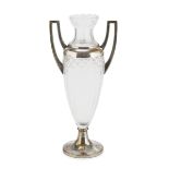 SMALL VASE IN GLASS AND SILVER-PLATED METAL EARLY 20TH CENTURY