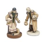 PAIR OF CERAMIC FIGURES PROBABLY RUSSIA 20TH CENTURY