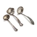 THREE SILVER LADLES EARLY 20TH CENTURY