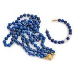 LAPISLAZULI NECKLACE AND BRACELET