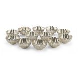 TWELVE SILVER BOWLS PUNCHES INDIA CALCUTTA EARLY 20TH CENTURY