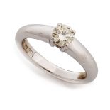SOLITAIRE RING IN WHITE GOLD 18 kt.