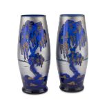 A PAIR OF GLASS VASES FRANCE 40s