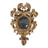 SMALL GILTWOOD MIRROR PROBABLY ROME BAROQUE PERIOD