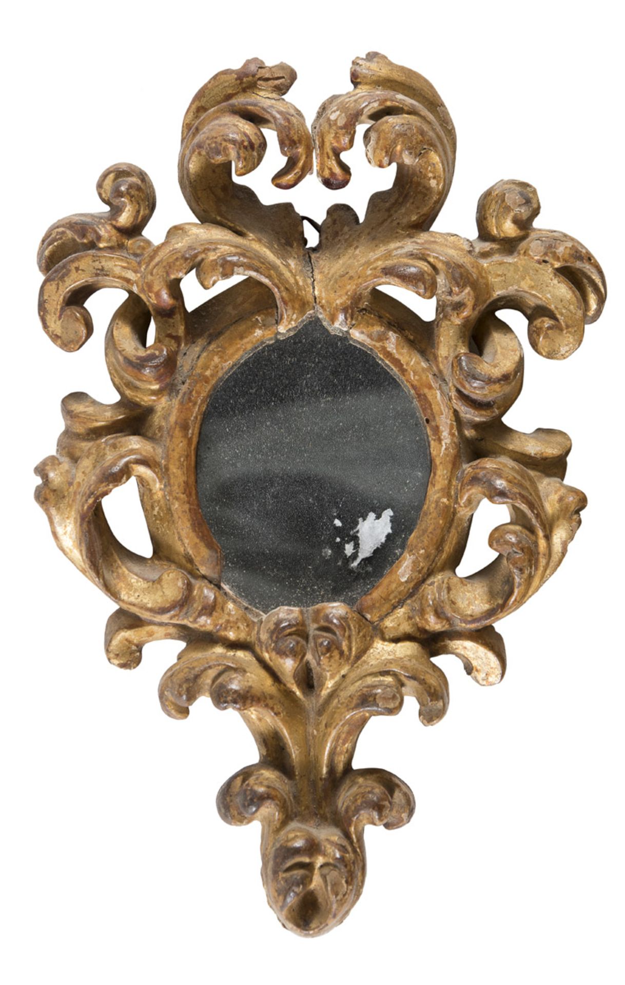 SMALL GILTWOOD MIRROR PROBABLY ROME BAROQUE PERIOD