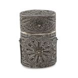 SILVER FILIGREE BOX PROBABLY GENOA LATE 19th CENTURY