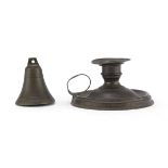 CANDLESTICK AND BELL 18th-19th CENTURY