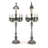 BEAUTIFUL PAIR OF SILVER CANDELABRA PUNCH KINGDOM OF THE TWO SICILIES NAPLES 1832/1872