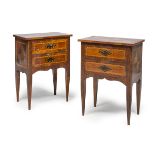 PAIR OF VIOLET EBONY BEDSIDE TABLES EMILIA OR LOMBARDY END 18TH CENTURY