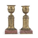 PAIR OF CANDLESTICKS IN GILT BRONZE END OF THE LOUIS XVI PERIOD