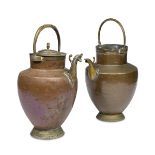 TWO COPPER PITCHERS 18TH CENTURY