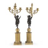 WONDERFUL PAIR OF BRONZE CANDELABRA EARLY 19TH CENTURY