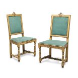 PAIR OF CHAIRS IN LACQUERED WOOD CENTRAL ITALY LATE 18TH CENTURY