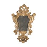 SMALL MIRROR IN GILTWOOD CENTRAL ITALY 18TH CENTURY