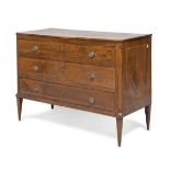 WALNUT BRIAR CHEST OF DRAWERS CENTRAL ITALY LATE 18TH CENTURY