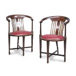 PAIR OF MAHOGANY CLUB CHAIRS EARLY 20TH CENTURY