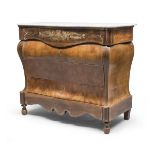 RARE COMMODE IN MAHOGANY AND ROSEWOOD PROBABLY NAPLES PERIOD CARLO X