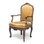 WALNUT ARMCHAIR CENTRAL ITALY 18TH CENTURY