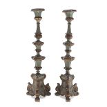 PAIR OF CANDLESTICKS MARCHE PAPAL STATE 18TH CENTURY