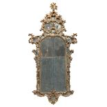 EXCEPTIONAL GILTWOOD MIRROR LIGURIA OR TUSCANY 18TH CENTURY