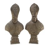 COUPLE OF BUSTS OF SAINT BISHOPS NAPLES 18th CENTURY