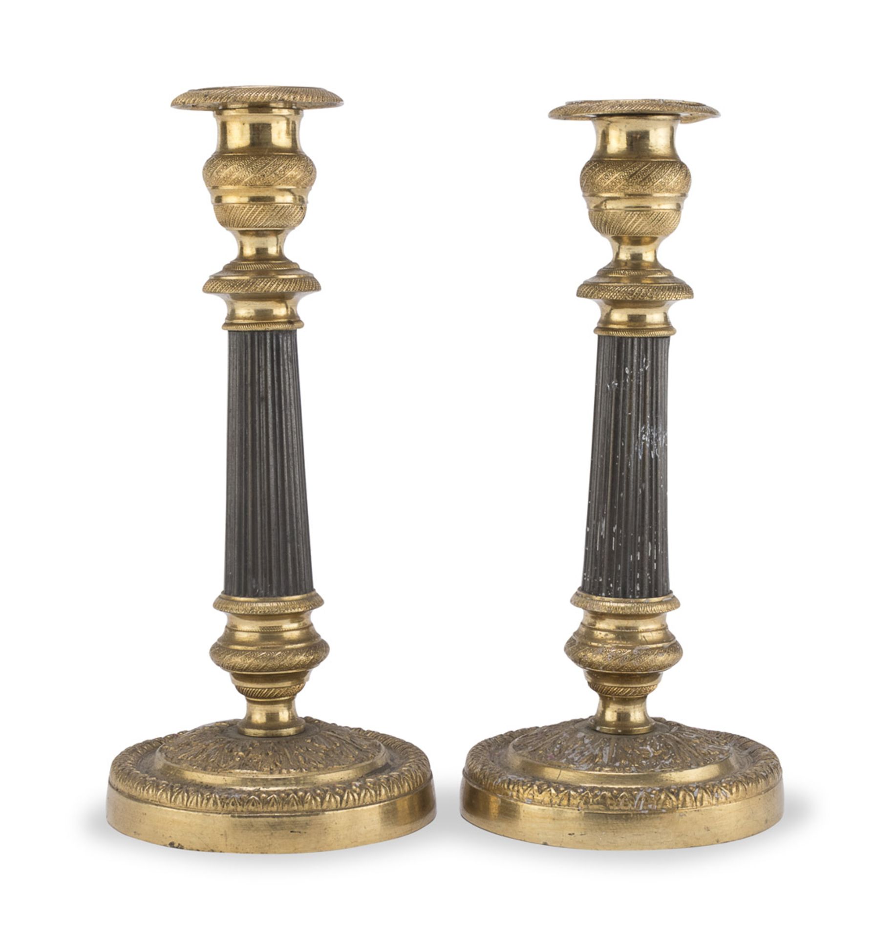 PAIR OF METAL CANDLESTICKS 19TH CENTURY