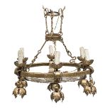 GILT METAL CHANDELIER LATE 19th CENTURY