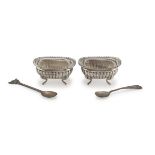 PAIR OF SILVER SALTCELLARS ITALY 1934/1944