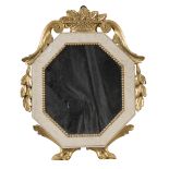 OCTAGONAL WOOD MIRROR PROBABLY NAPLES 19th CENTURY