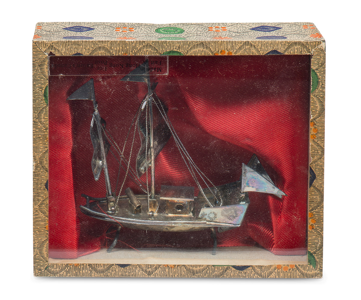 SILVER-PLATED SAILSHIP MODEL FAR EAST 20TH CENTURY