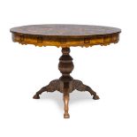 BEAUTIFUL WALNUT AND WALNUT ROOT TABLE PROBABLY LOMBARDY EARLY 19TH CENTURY