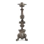 SILVER-PLATED CANDLESTICK PROBABLY ROME 18TH CENTURY