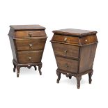 PAIR OF WALNUT NIGHT TABLES 20TH CENTURY VENETIAN MANUFACTURE